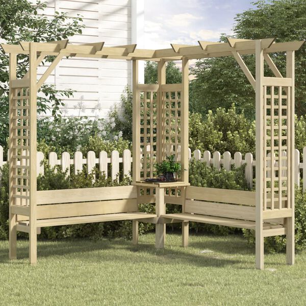 vidaXL Pergola Green Impregnated Pinewood Large Durable Pergola