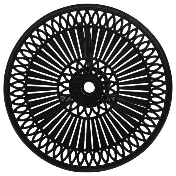 vidaXL Garden Table Black Cast Aluminum Medium Decorative Inlays