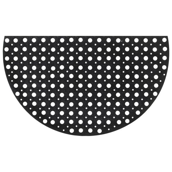 vidaXL Door Mat Black Rubber 17.7 x 29.5 in Non-slip Door Mat