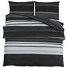 vidaXL Duvet Cover Set Set of 2 Black and White 100% Cotton King
