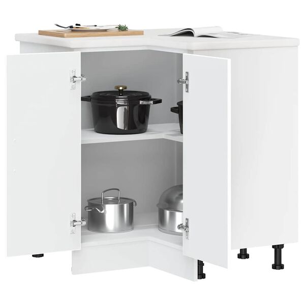 vidaXL Kitchen Corner Base Cabinet White Engineered Wood Standard