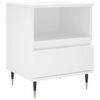 vidaXL Bedside Cabinet Set of 2 White Engineered wood, metal Standard