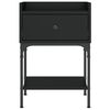 vidaXL Bedside Table Black Engineered wood, Iron Adjustable Feet