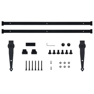 vidaXL Mini Sliding Cabinet Door Kit Carbon Steel 78.7"