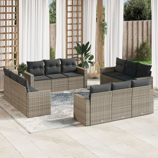 vidaXL Garden Sofa Set Grey