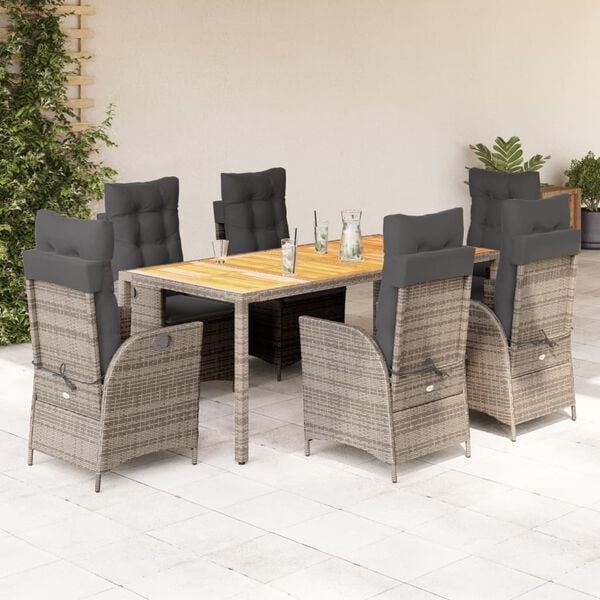 vidaXL Garden Dining Set Grey, Dark Grey