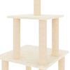 vidaXL Cat Tree Cream Engineered wood, plush, sisal Medium Durable