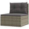 vidaXL Garden Lounge Set Grey PE Rattan, Powder-Coated Steel 7 Piece Set
