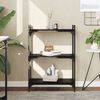 vidaXL Bookcase Black Engineered wood, Metal 23.6 x 11.8 x 33.9 in