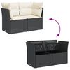 vidaXL Garden Sofa Black PE Rattan 2-seater Removable Covers