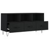 vidaXL TV Cabinet Black Engineered wood, iron TV Cabinet Rectangular