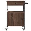 vidaXL Kitchen Trolley Brown Oak 22"x16.9"x35.2" Engineered Wood