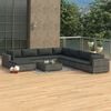 vidaXL Patio Lounge Set Set of 9 Grey