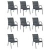 vidaXL 9 Piece Patio Dining Set Steel Black