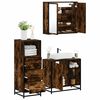 vidaXL Bathroom Furniture Set Smoked oak Engineered wood, metal, glass