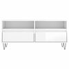 vidaXL TV Cabinet High gloss white Engineered wood, iron Medium