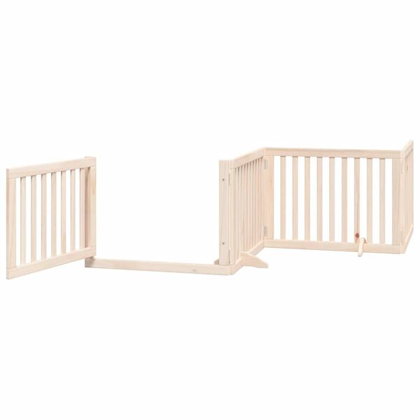 vidaXL Dog Gate Set of 8 Natural Poplar Wood 252 in total length