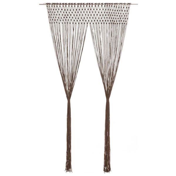 vidaXL Macrame Curtain Taupe 55.1x94.5" Cotton