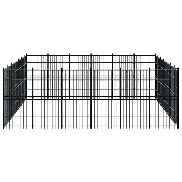 vidaXL Dog Kennel Black Powder-coated steel 415.8 sq ft Durable