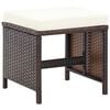vidaXL Outdoor Furniture Set Brown Steel, Poly Rattan, Polyester, Glass