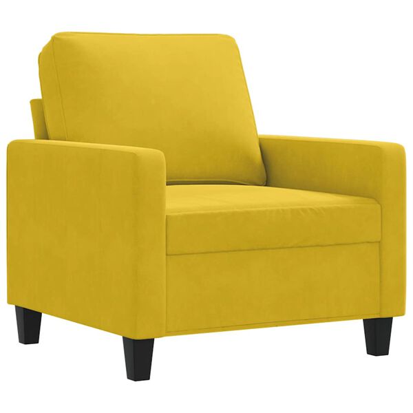 vidaXL Sofa Chair Yellow Velvet Single Stylish Design Sofa Chair