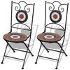 vidaXL Patio Furniture Terracotta, White Powder-coated iron, ceramic