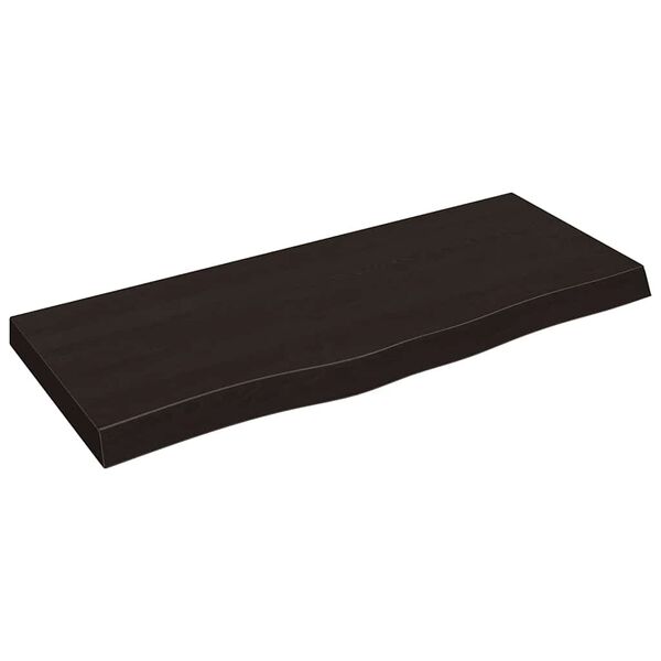 vidaXL Bathroom Countertop Dark Brown 39.4 x 15.7 x (0.8-2.4) " Treated Solid Wood