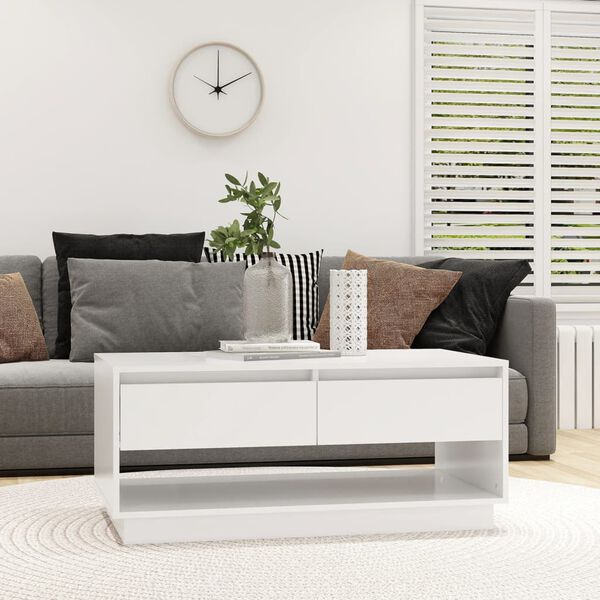 vidaXL Coffee Table White Engineered Wood Coffee Table Rectangular