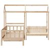 vidaXL Day Bed And Bench Set Natural Pine Solid pine wood 31.5 x 79 in