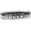 vidaXL Garden Dining Set Black PE rattan Large Removable Covers