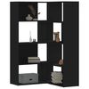 vidaXL Corner Bookcase Black Engineered Wood Tall Modular