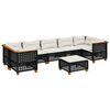 vidaXL Garden Sofa Set Black and Cream White