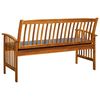 vidaXL Garden Bench Dark grey, Brown Solid acacia wood, 100% polyester