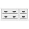 vidaXL TV Cabinet White Engineered wood Medium TV Cabinet Rectangular