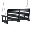 vidaXL Garden Swing Bench Black Solid fir wood and galvanized iron