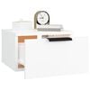 vidaXL Wall-mounted Bedside Cabinet White Engineered wood Small