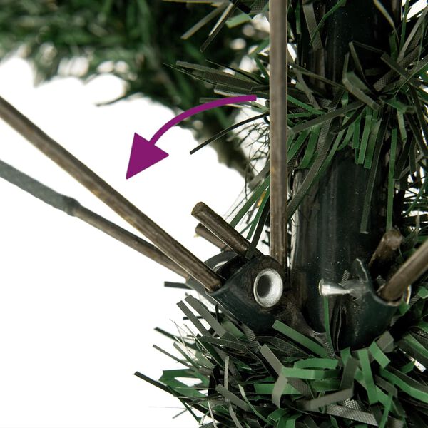 vidaXL Christmas Tree Green and white PVC, steel Medium Foldable