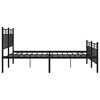 vidaXL Bed Frame Black Powder-Coated Steel Double Bed Frame