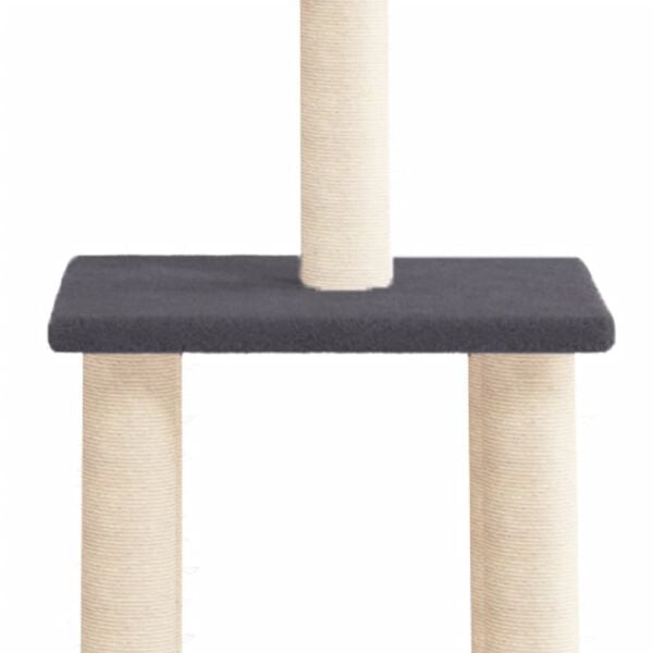vidaXL Cat Tree Dark grey Engineered wood, plush, sisal Durable Cat Tree