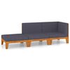 vidaXL Garden Lounge Set Dark grey Solid Acacia wood, 100% polyester