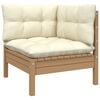 vidaXL Garden Lounge Set Honey brown, Cream Solid pinewood, Polyester fabric