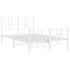 vidaXL Bed Frame White Powder-Coated Steel 47.2 x 78.7 in Bed Frame
