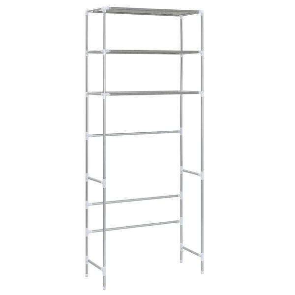 vidaXL Storage Rack Over Laundry Silver