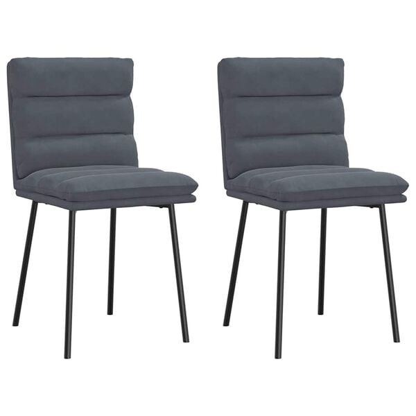 vidaXL Dining Chair Set of 2 Dark Gray