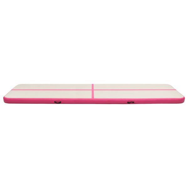 vidaXL Inflatable Gymnastics Mat with Pump 275.6x39.4x7.9" PVC Pink