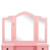 vidaXL Dressing Table Set with Stool Pink 31.5x27.2x55.5" Paulownia Wood