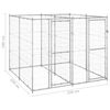 vidaXL Dog Kennel Silver Galvanized steel Large Dog Kennel Square