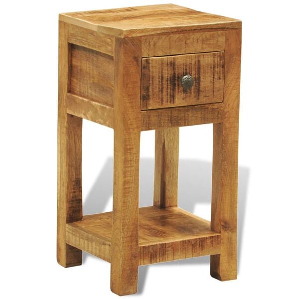 vidaXL Side Table Natural Wood Solid Mango Wood Compact Square
