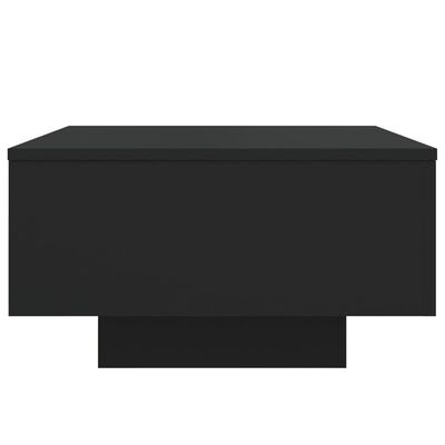 vidaXL Coffee Table with LED Lights Black 21.7"x21.7"x12.2"