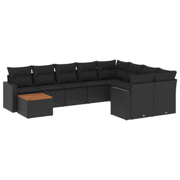 vidaXL Garden Sofa Set Black